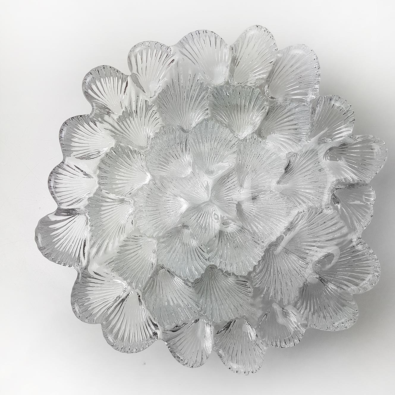 Danois Royal Copenhagen Crystal Musling Shell Glass Bowl by Per Lutkin, Danemark en vente