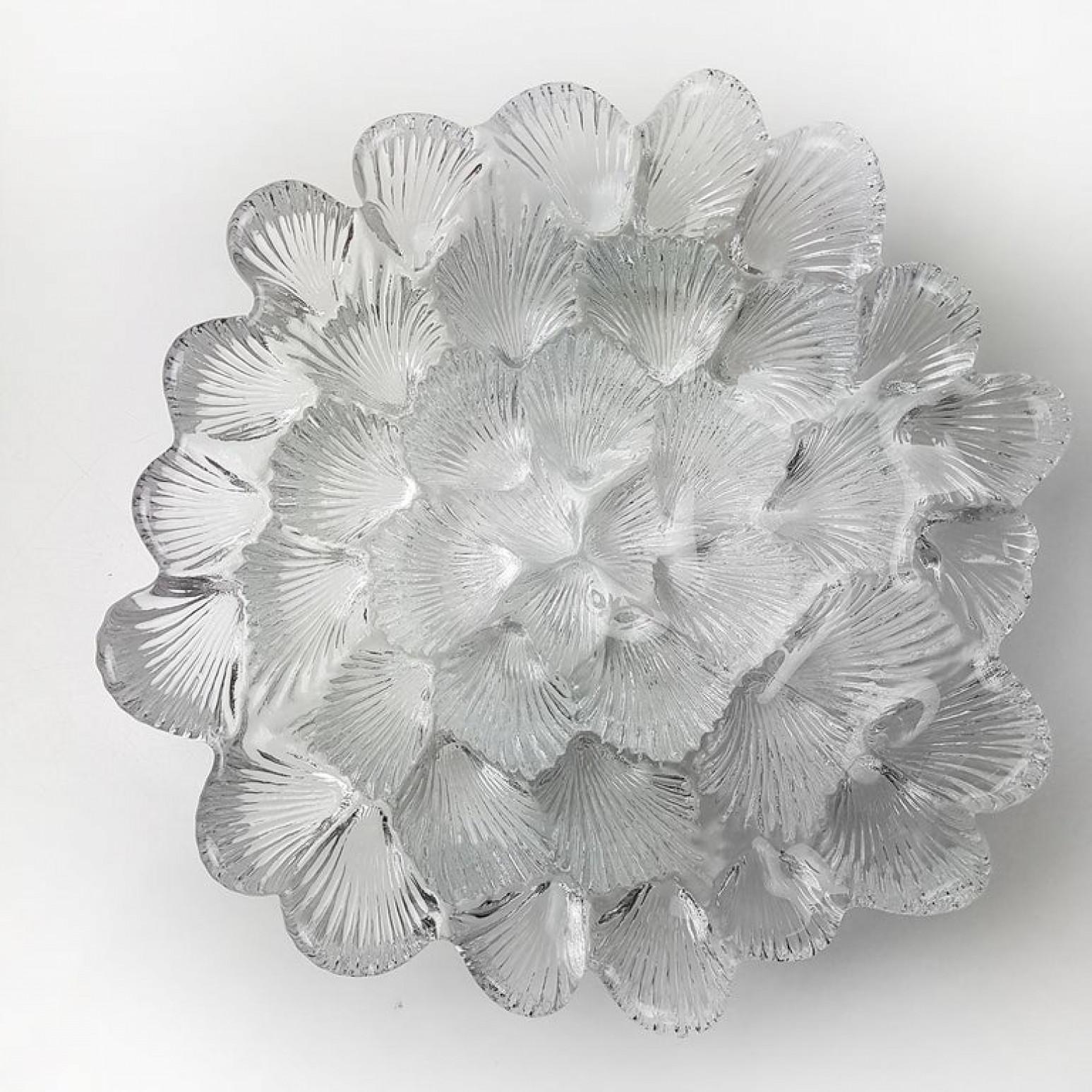 Other Royal Copenhagen Crystal Musling Shell Glass Bowl by Per Lutkin, Denmark For Sale