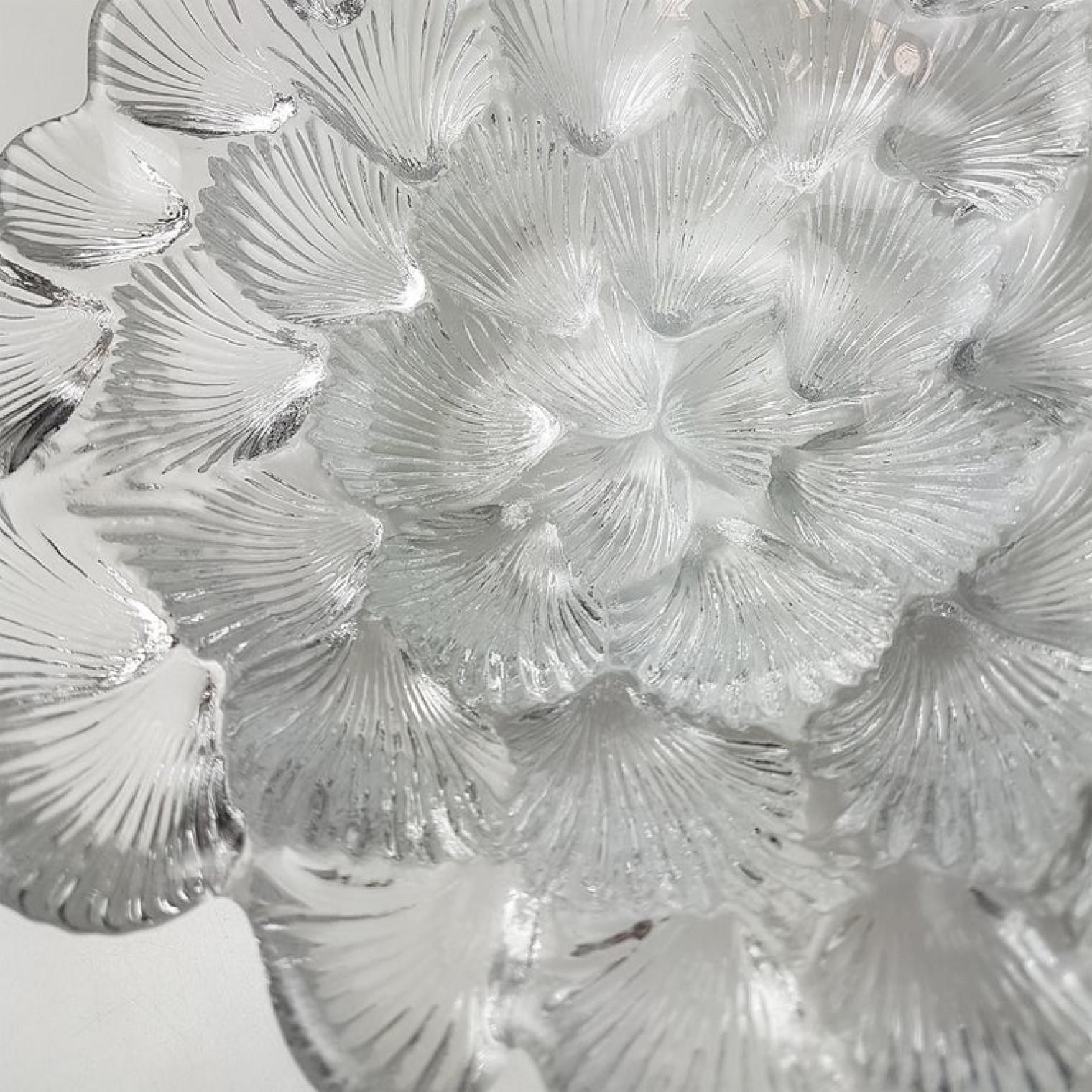 Royal Copenhagen Crystal Musling Shell Glass Bowl by Per Lutkin, Denmark For Sale 1