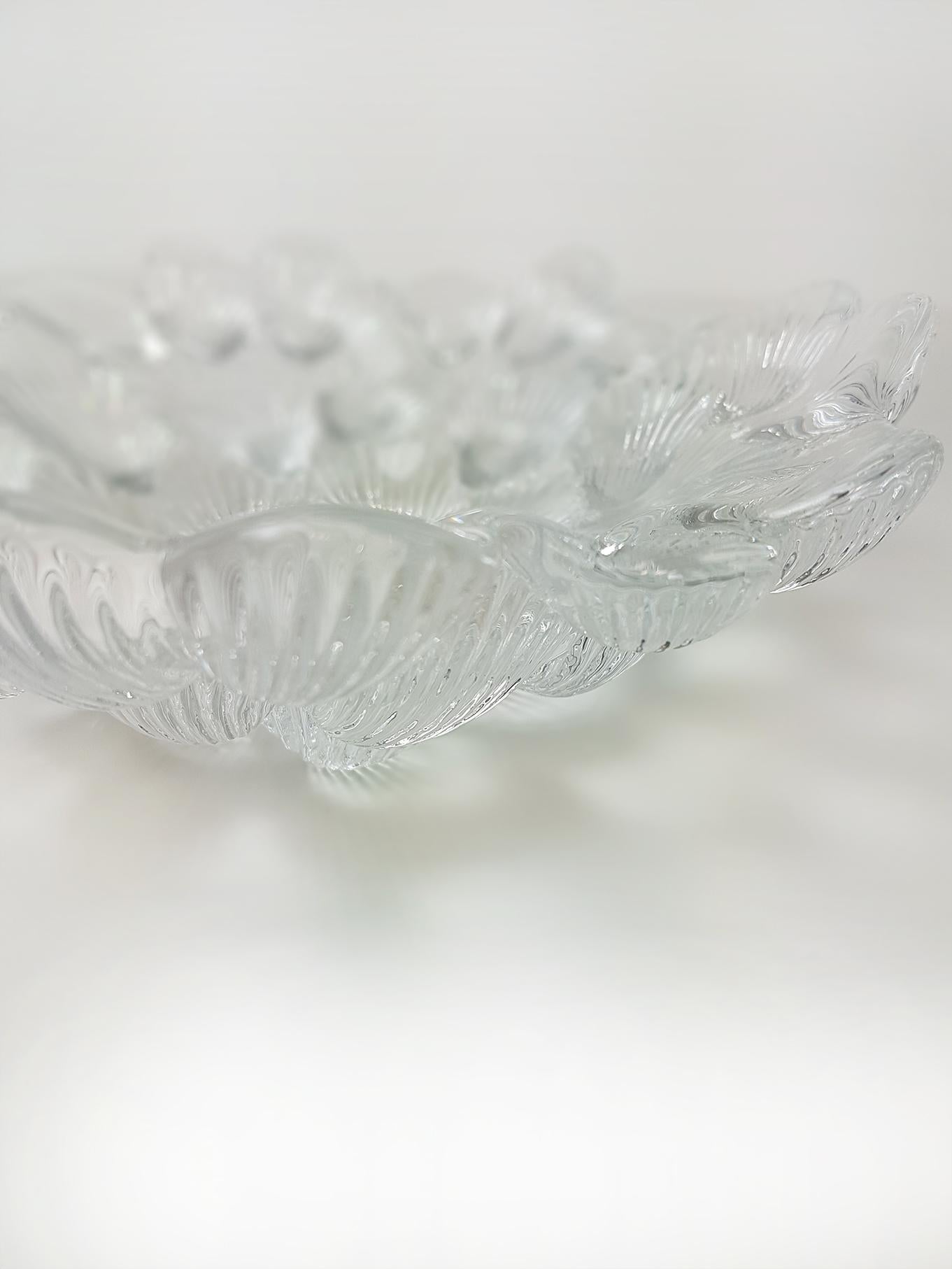 Late 20th Century Royal Copenhagen Crystal Musling Shell Glass Bowl by Per Lutkin, Denmark For Sale