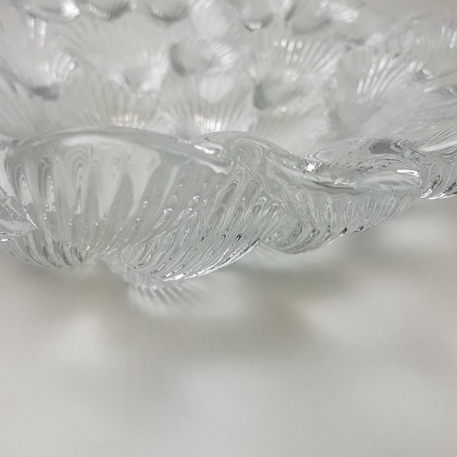 Royal Copenhagen Crystal Musling Shell Glass Bowl by Per Lutkin, Denmark For Sale 2