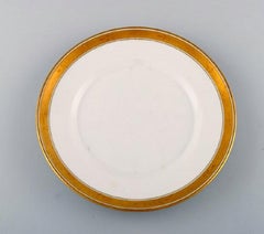 Royal Copenhagen Dagmar, White, 10 Porcelain Lunch Plates with Gold Edge