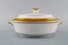 Royal Copenhagen Dagmar, White, Porcelain Lidded Tureen with Gold Edge