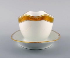 Royal Copenhagen Dagmar, Weiß, Porzellan Sauce Boat mit Goldkante