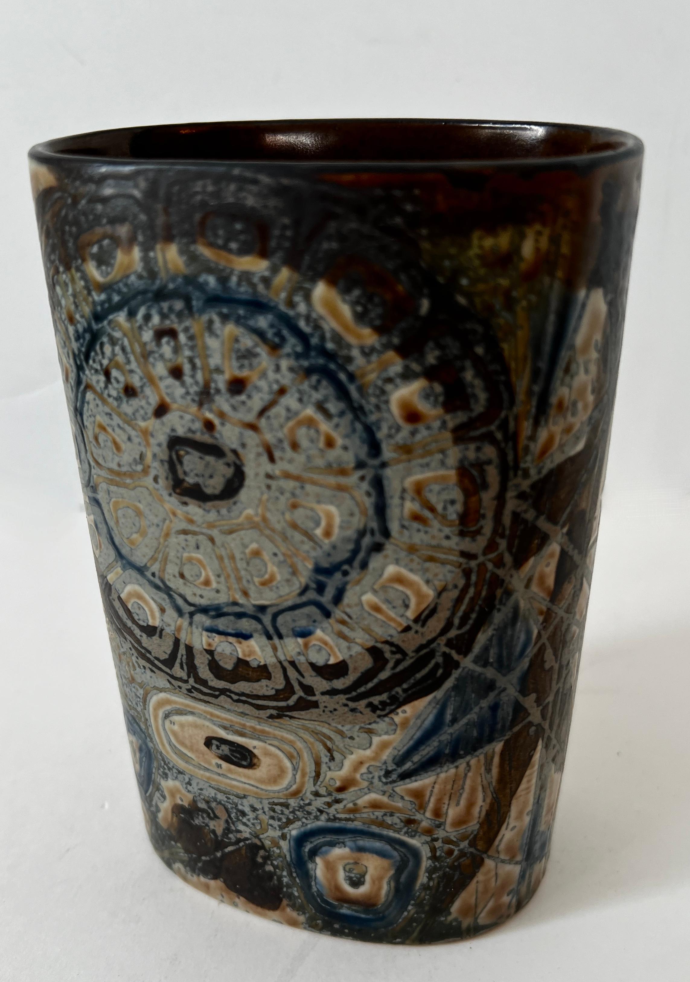 Mid-Century Modern Royal Copenhagen Danish Pottery Vase For Sale