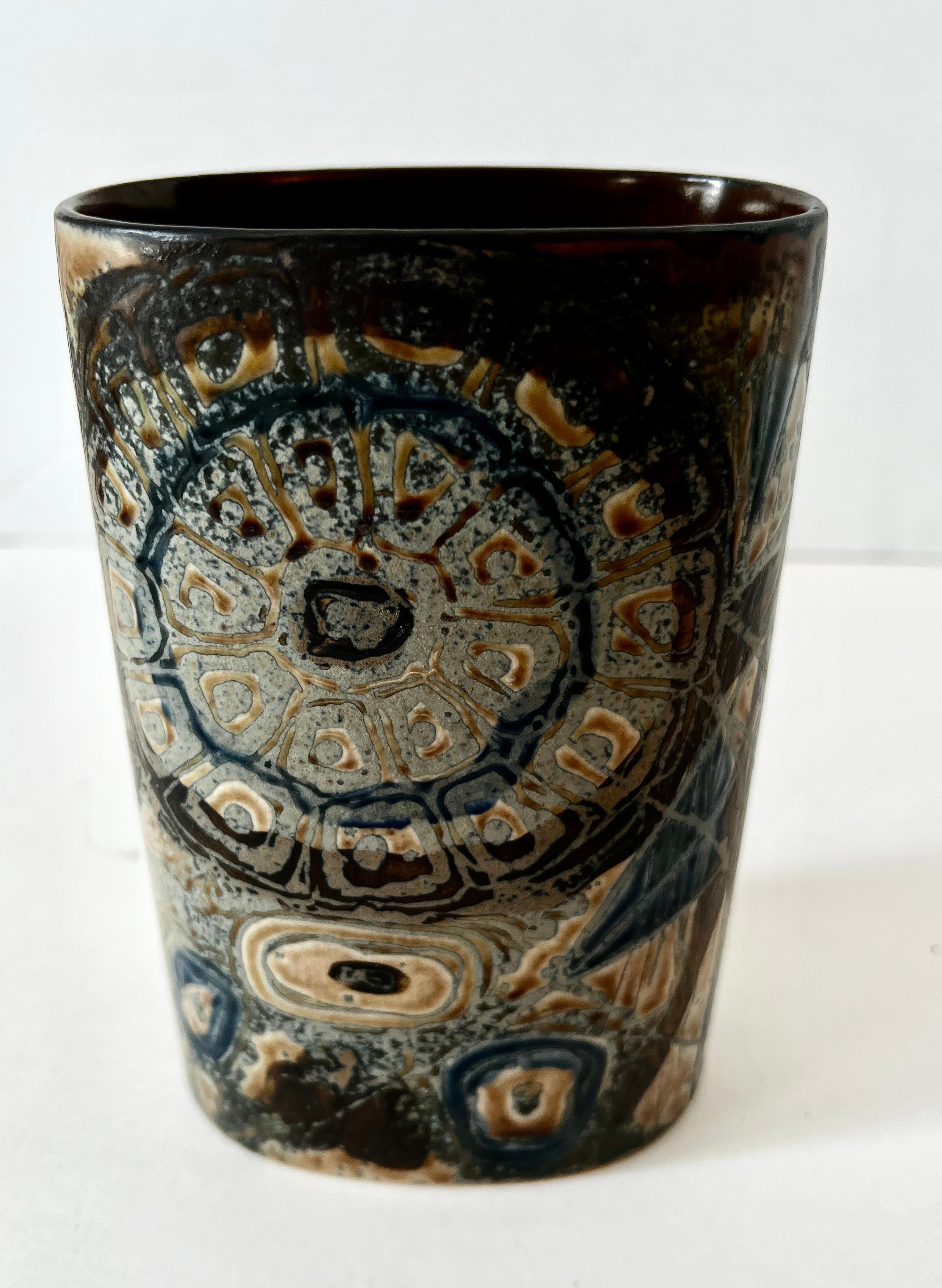 Royal Copenhagen Danish Pottery Vase In Good Condition For Sale In Los Angeles, CA