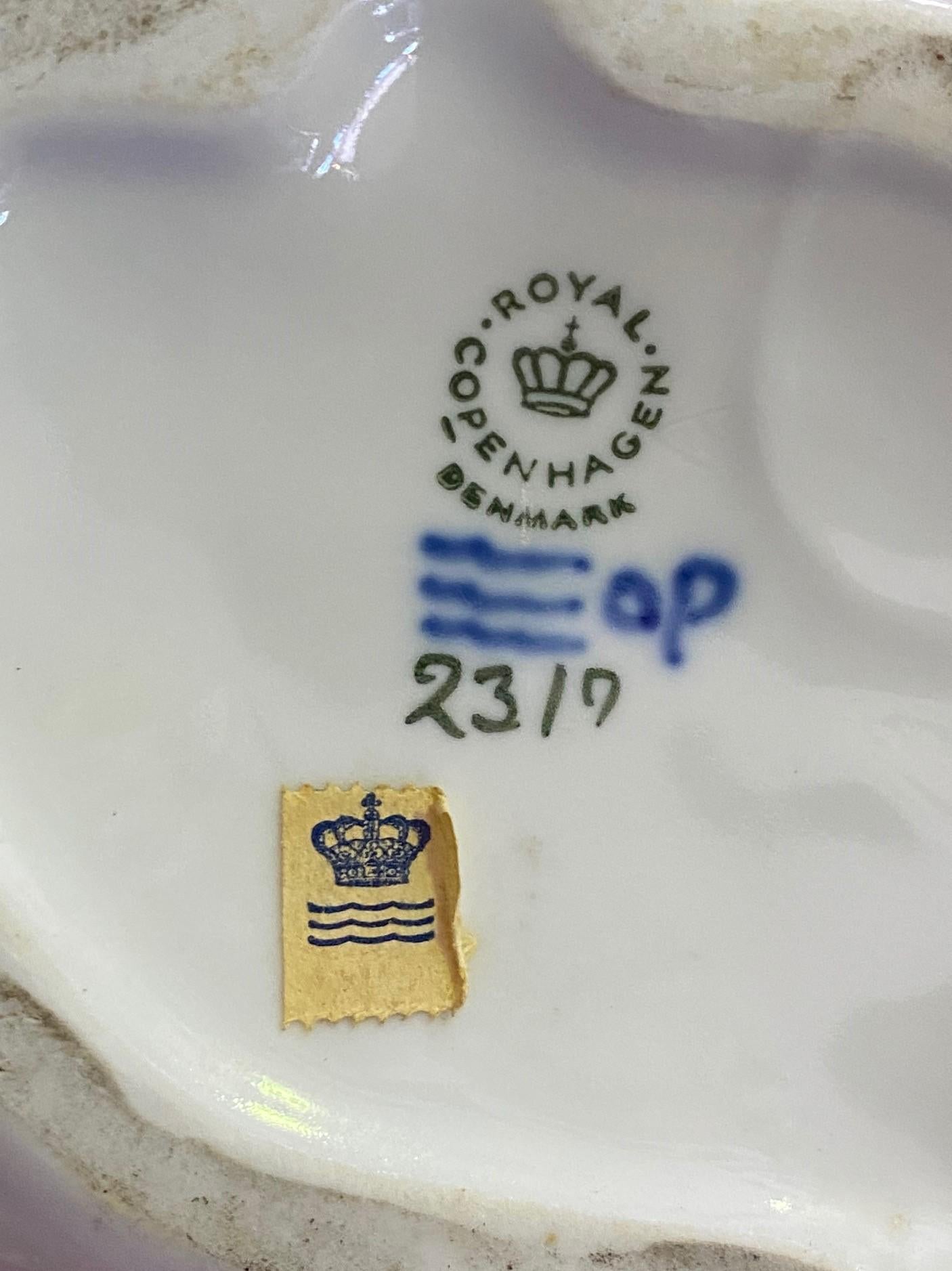 Royal Copenhagen Danish Stamped Signed Porcelain Fighting Polar Bears Model 2317 For Sale 7
