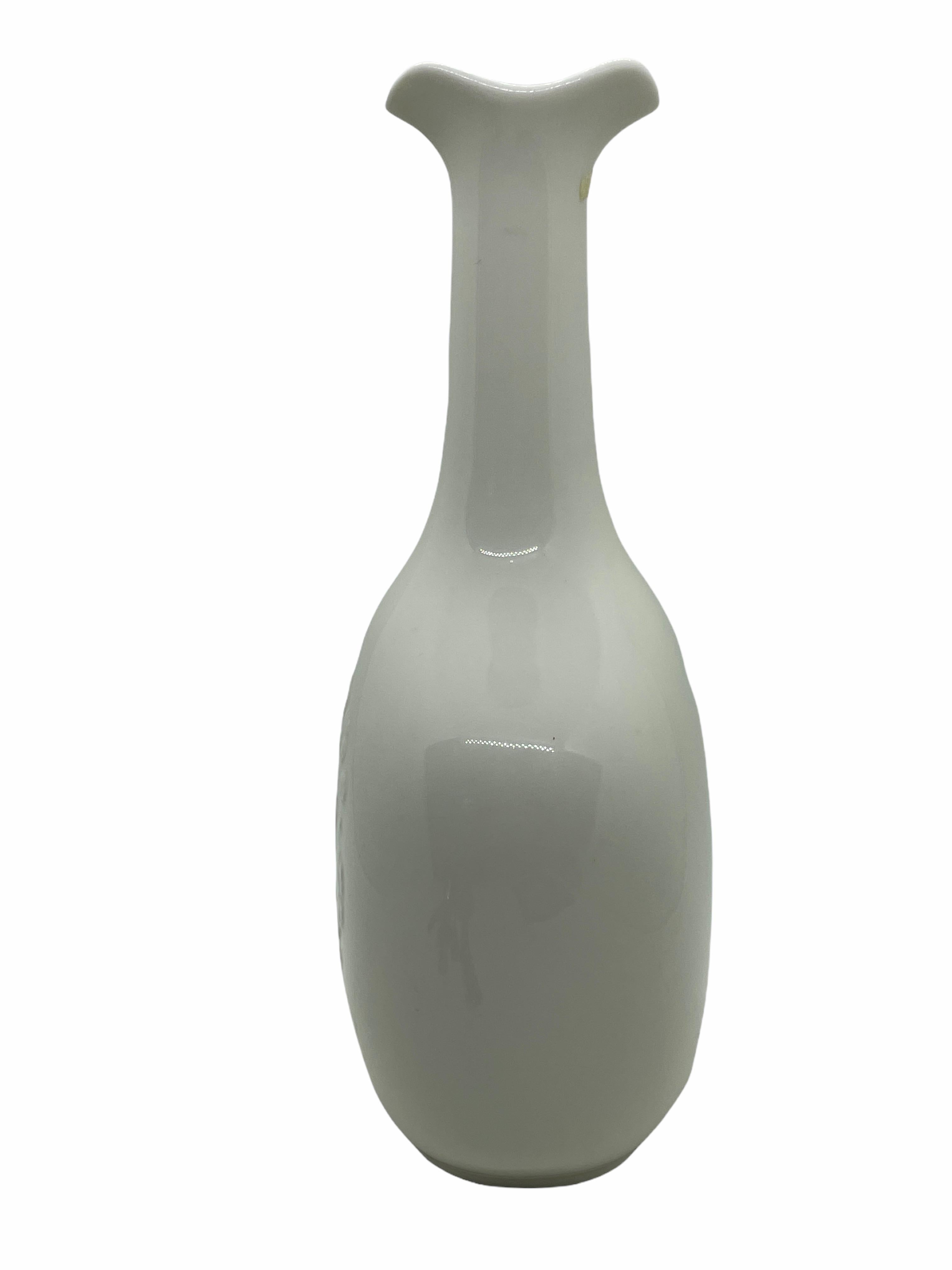 Mid-Century Modern Royal Copenhagen Danish white China Vase, 1950s