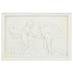 Royal Copenhagen, Danemark. Relief mural en biscuit, d'après I. B. Thorvaldsen, années 1870.