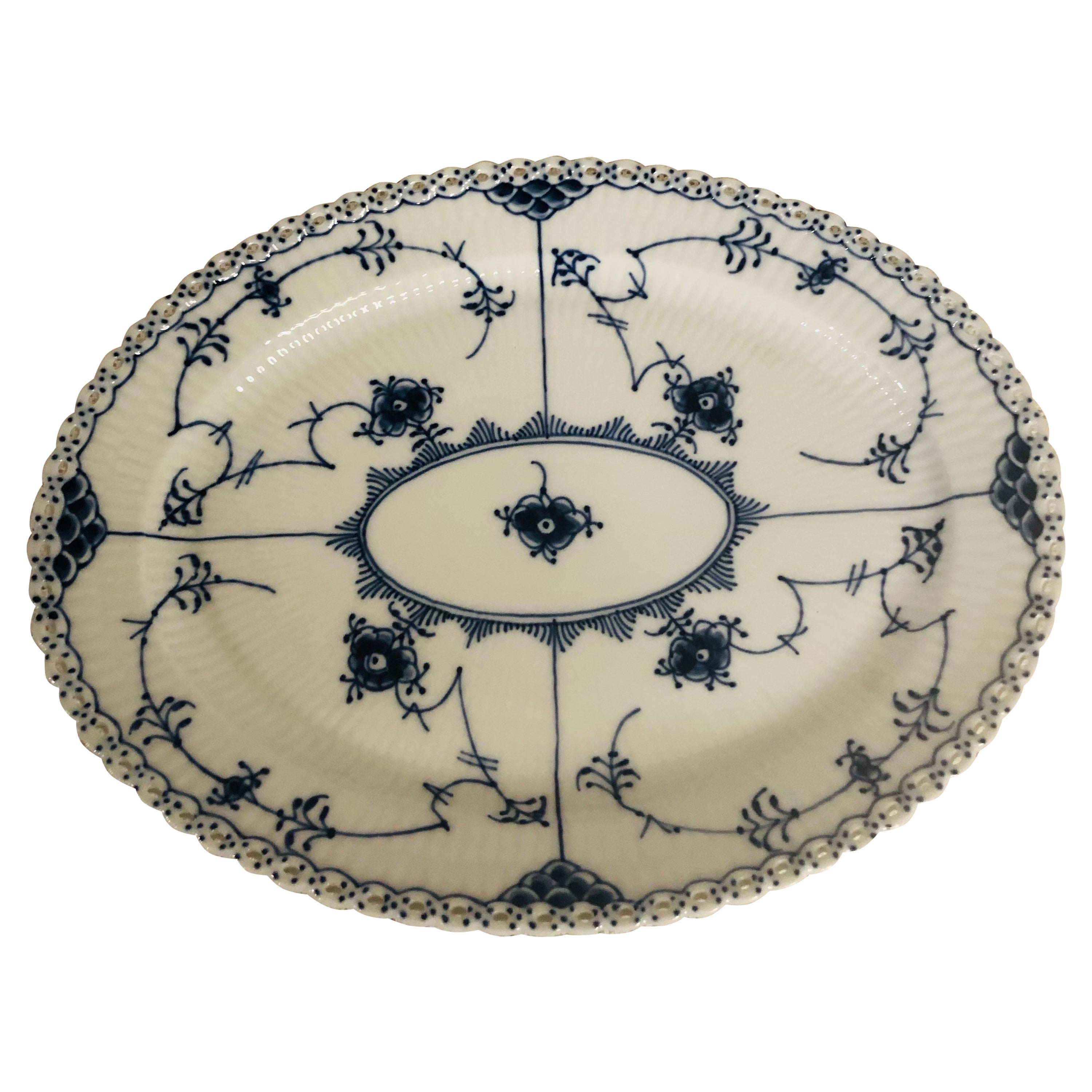 Royal Copenhagen Denmark Fluted Full Lace Platter Which is 11.75 Inches Wide