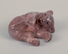 Royal Copenhagen, Denmark. Two porcelain figurines of bear cubs