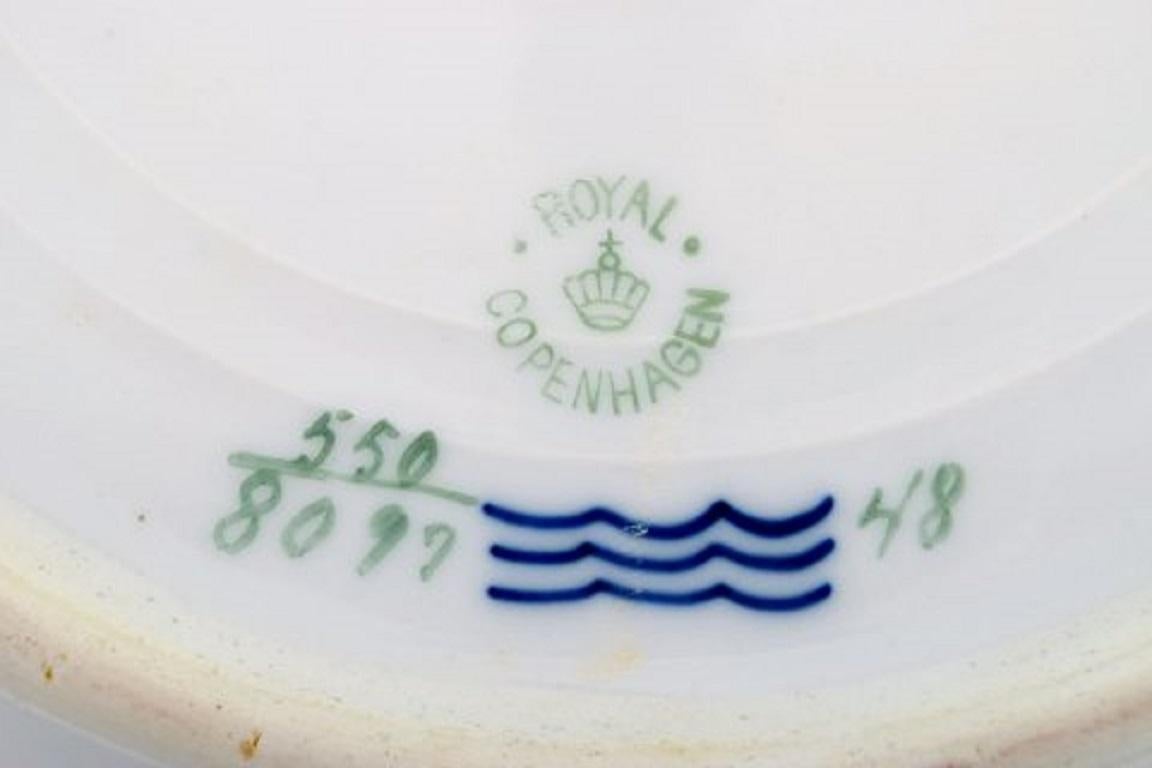 Danish Royal Copenhagen Dinner Plate in Hand Painted Porcelain, 31 Pcs in Stock For Sale