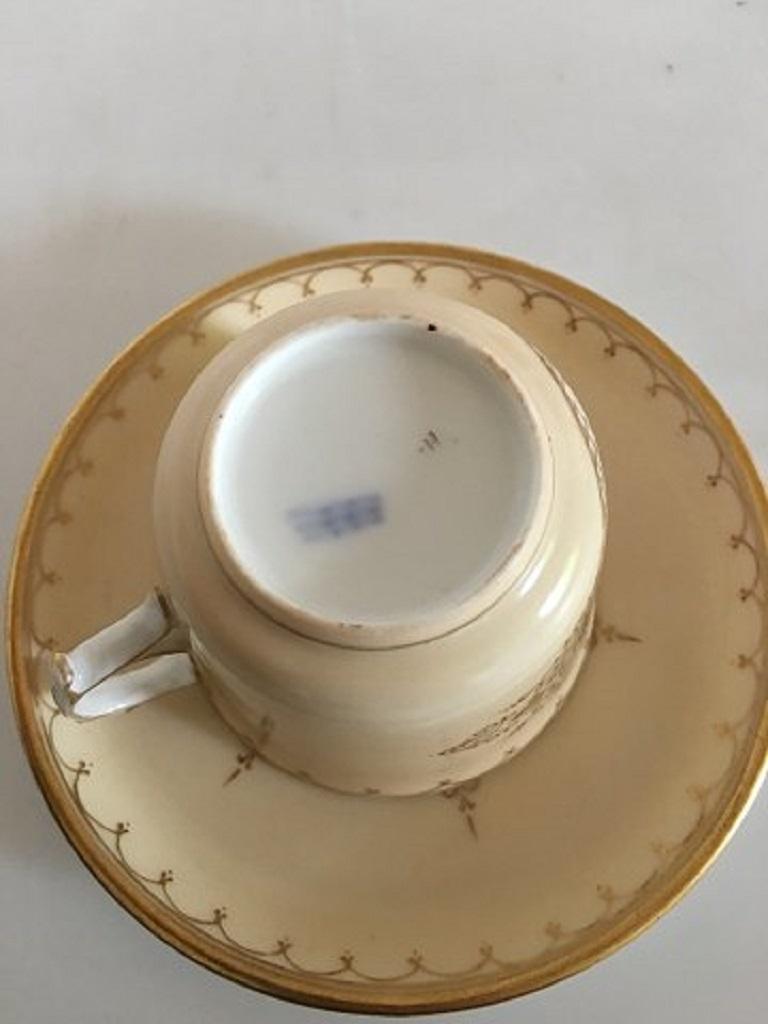 19th Century Royal Copenhagen Early Cup and Saucer with Thorvaldsen Motif from 1860-1880 For Sale