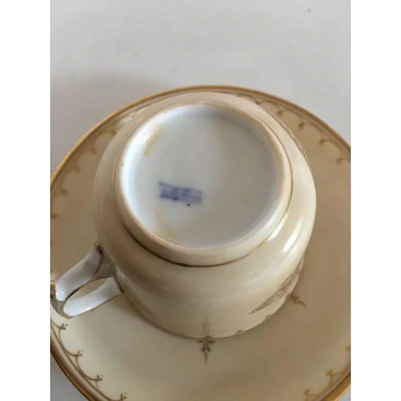 19th Century Royal Copenhagen Early Cup and Saucer with Thorvaldsen Motif from 1860-1880 For Sale