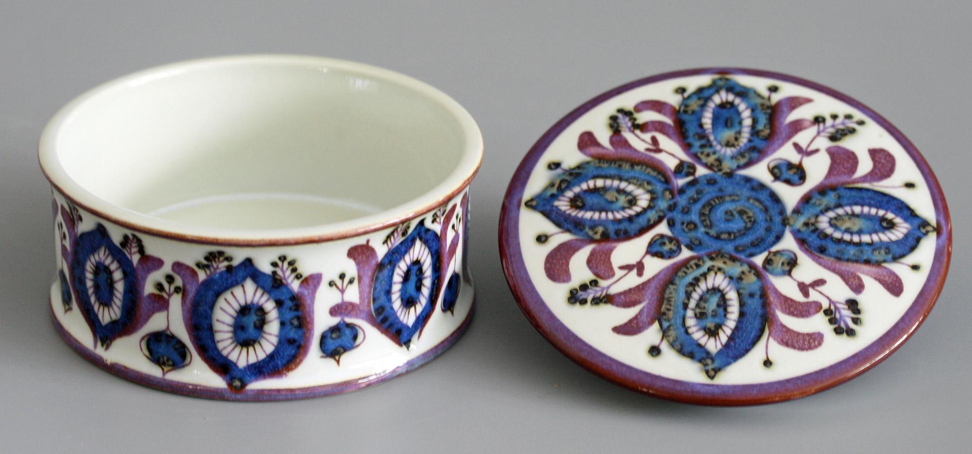 Porcelain Royal Copenhagen Faience Lidded Pot by Berte Jessen