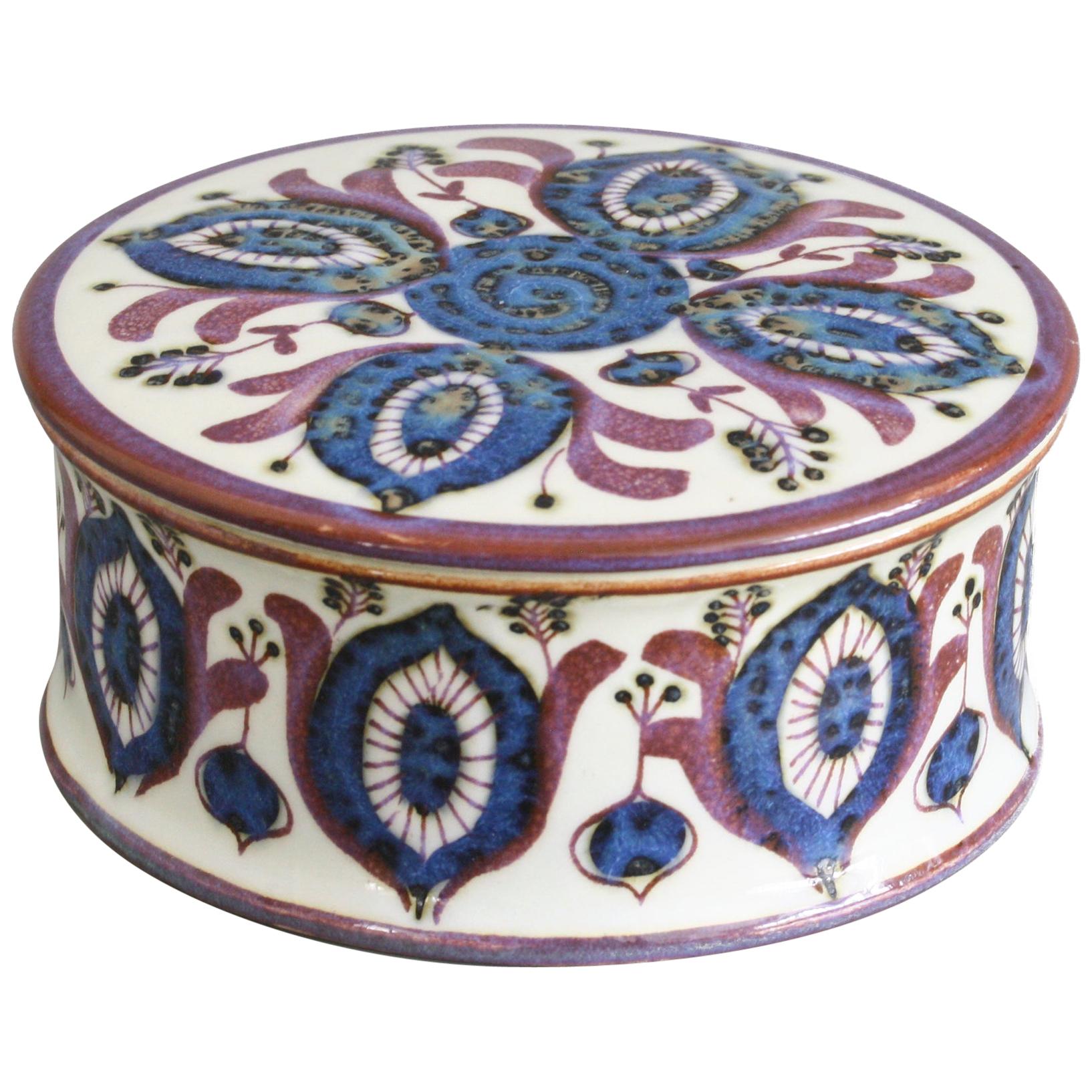 Royal Copenhagen Faience Lidded Pot by Berte Jessen