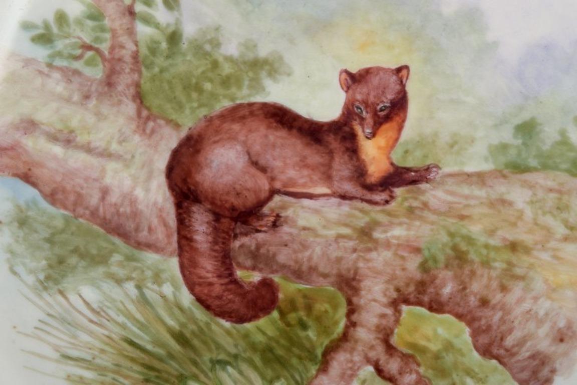 Royal Copenhagen Fauna Danica Esstischteller mit Motiv einer Kiefernmarten aus Kiefernholz (Dänisch) im Angebot