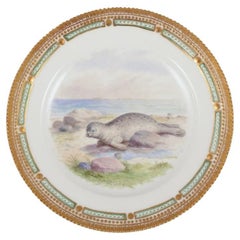 Royal Copenhagen Fauna Danica dinner plate with a motif of a seal.