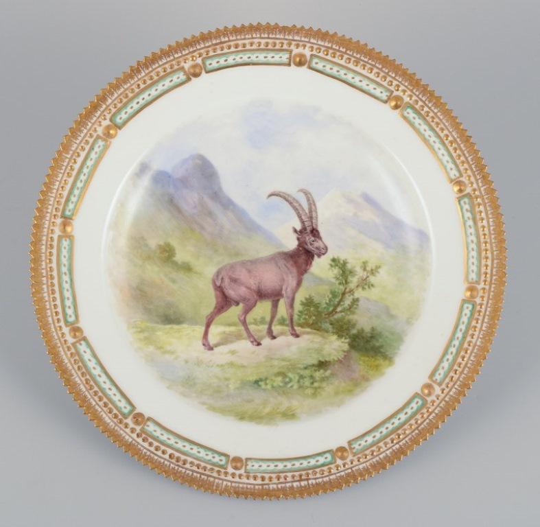 Royal Copenhagen Fauna Danica dinner plate with a motif of an ibex.