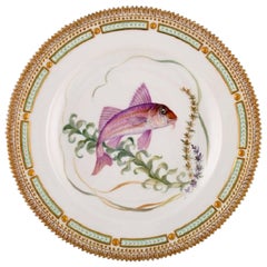 Royal Copenhagen Fauna Danica Fish Plate in Hand-Painted Porcelain