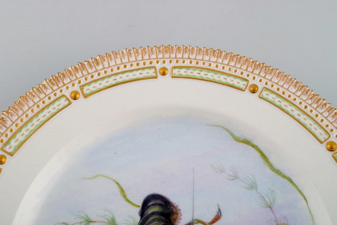 Danish Royal Copenhagen Fauna Danica Fish Plate in Hand-Painted Porcelain with Crafish