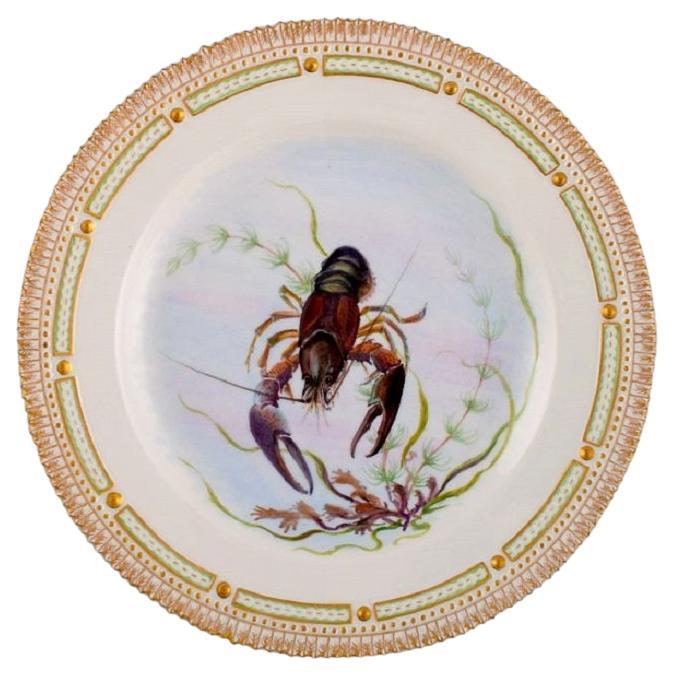 Royal Copenhagen Fauna Danica Fish Plate in Hand-Painted Porcelain with Crafish