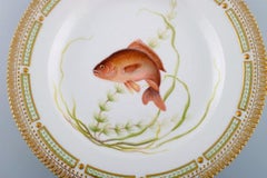 Royal Copenhagen Fauna Danica Fish Plate in Hand-Painted Porcelain with Fish