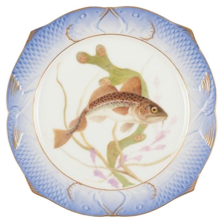Royal Copenhagen Fauna Danica fish plate in porcelain. For Sale