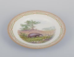 Royal Copenhagen Fauna Danica. Porcelain plate with a motif of a badger
