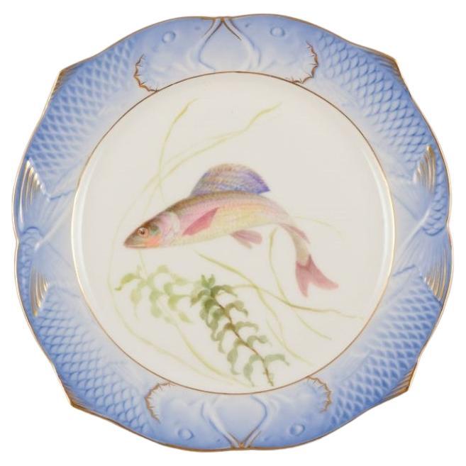 Royal Copenhagen Fauna Danica porcelain plate with fish motif. Approx. 1930 For Sale