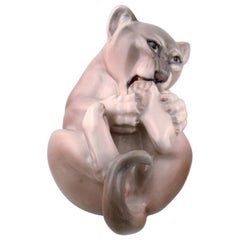 Royal Copenhagen Figurine, Lion Cub, Decoration Number 2596