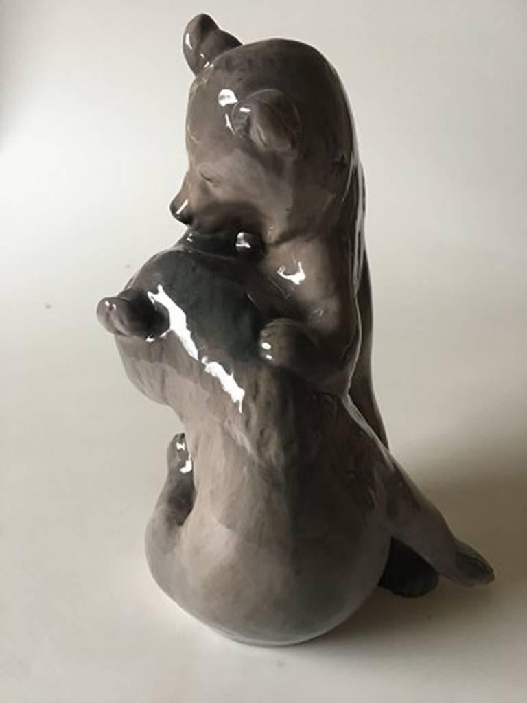 Royal Copenhagen figurine of bears playing #366. Measures 22cm high and second quality.