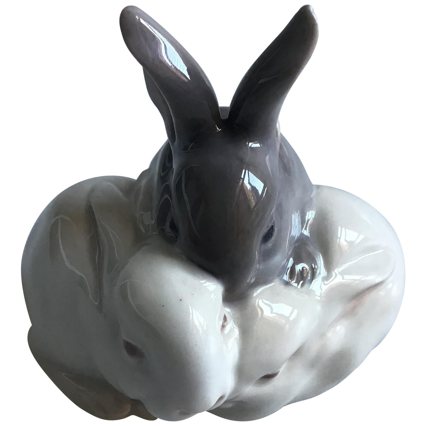 Royal Copenhagen Figurine of Rabbits No 2539