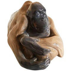 Antique Royal Copenhagen Figurine Pair of Orangutans