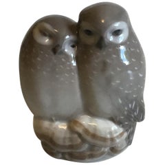 Vintage Royal Copenhagen Figurine Pair of Owls No 834