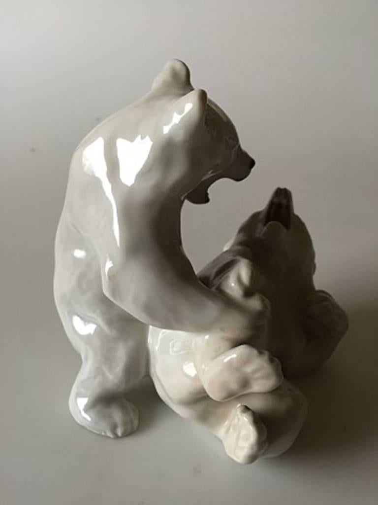 Arts and Crafts Royal Copenhagen Figurine Playing Polar Bear Cubs #110