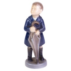 Vintage Royal Copenhagen Fine Denmark Porcelain Figure Sculpture 4526 "Umbrella Boy"