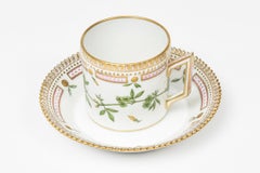 Royal Copenhagen Flora Chocolate Cup & Smooth Saucer Medicago Minima L. 3513