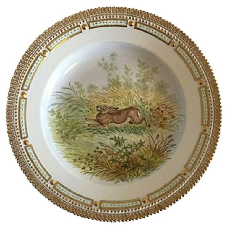 Neoclassical Royal Copenhagen Flora Danica Animal Dinner Plate #239/3549 For Sale