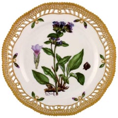 Royal Copenhagen Flora Danica Antique Pierced Lunch Plate, Late 1800s
