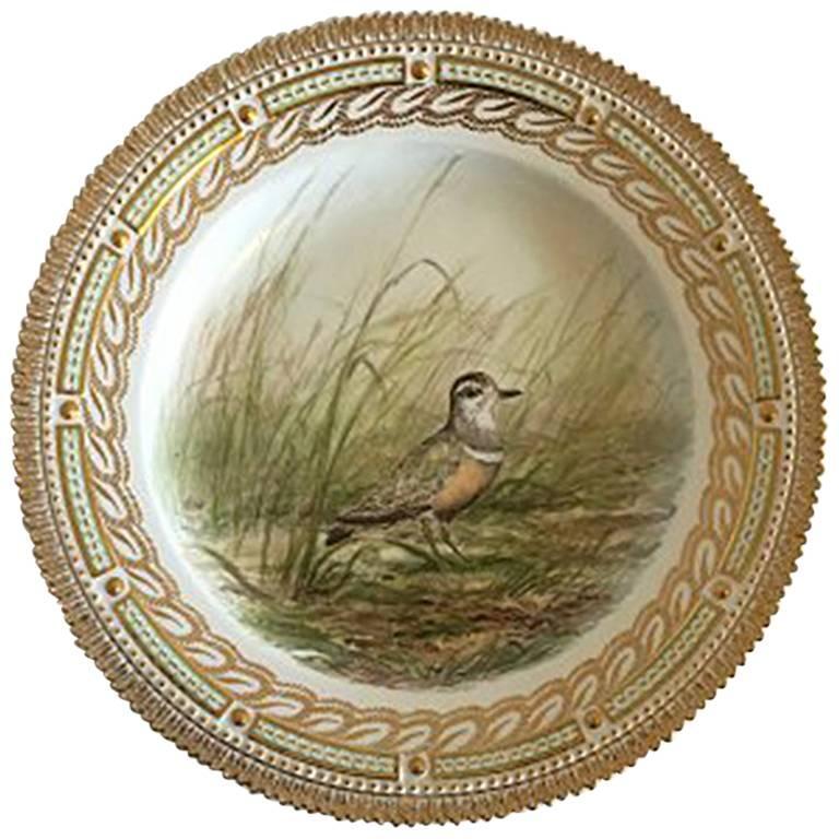 Neoclassical Royal Copenhagen Flora Danica Bird Dinner Plate #240A/3549 For Sale