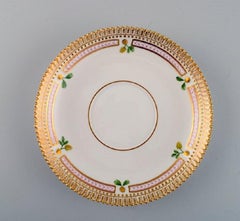 Royal Copenhagen Flora Danica Bouillon Cup with Saucer in Hand Painted Porcelain