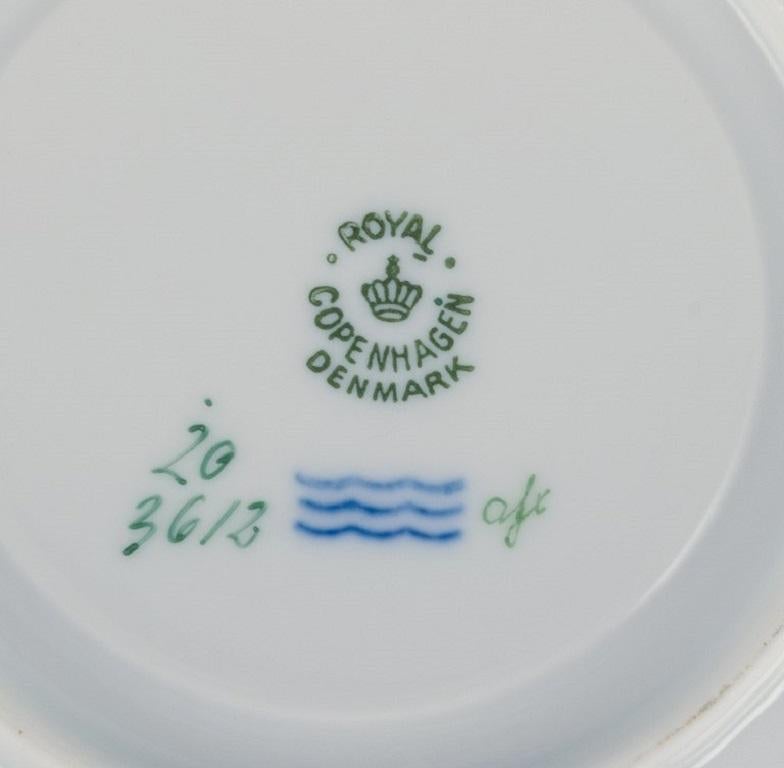 Danish Royal Copenhagen Flora Danica Bouillon Cup with Saucer in Hand Painted Porcelain For Sale