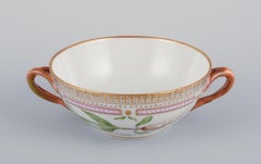 Royal Copenhagen Flora Danica bouillon cup with saucer in porcelain.
