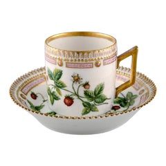 Royal Copenhagen Flora Danica Chocolate Cup with Saucer, Strawberry