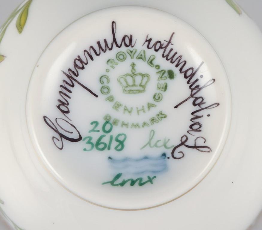Late 20th Century Royal Copenhagen Flora Danica coffee cup and saucer. Campanula Rotundifolia.