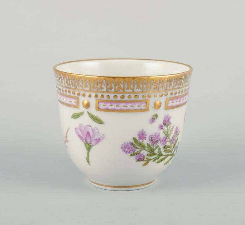 Hand-Painted Royal Copenhagen Flora Danica coffee cup and saucer. Corrigiola Litoralis.