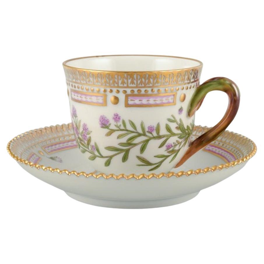 Royal Copenhagen Flora Danica coffee cup and saucer. Corrigiola Litoralis.
