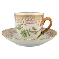 Royal Copenhagen Flora Danica coffee cup and saucer. Draba Hirta Oed.