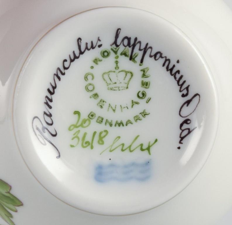 Hand-Painted Royal Copenhagen Flora Danica coffee cup and saucer. Ranunculus Lapponicus